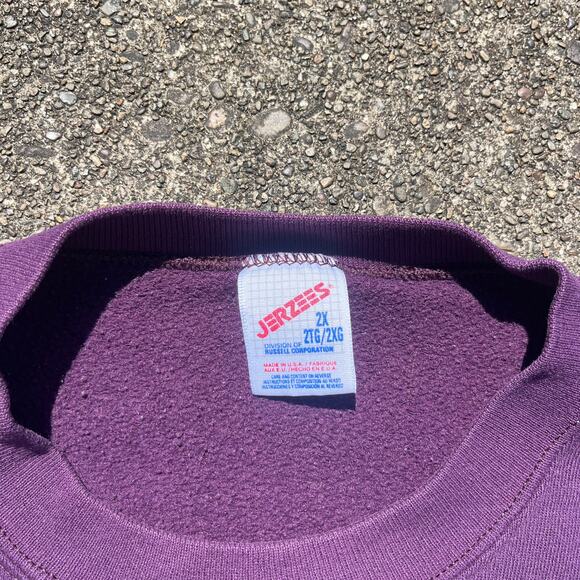 Vintage Purple Jerzees Blank Crewneck Sweatshirt Size XXL - Picture 2 of 4